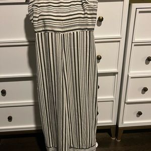 XS Jumpsuit Grey/cream stripe. New with tags
